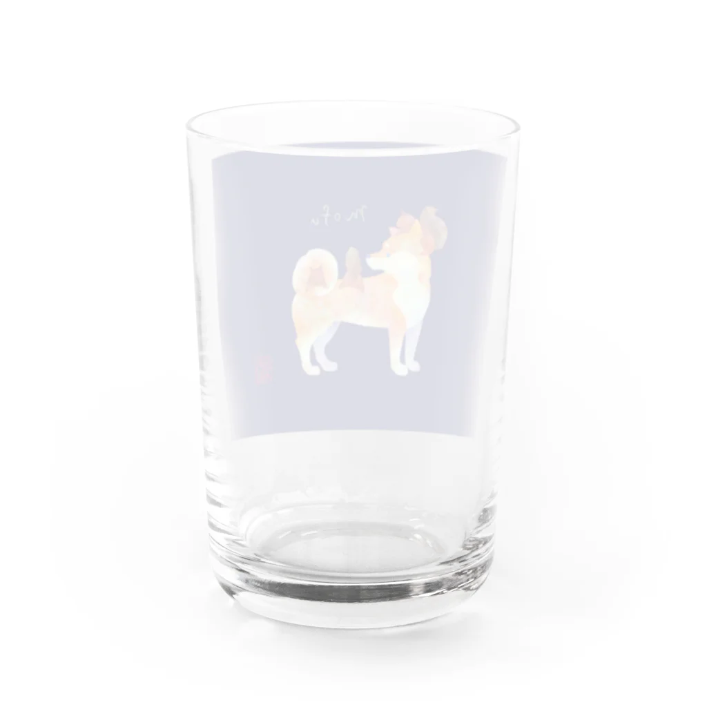 月の隠れ家の柴犬さんで遊ぶりすさんたち Water Glass :back