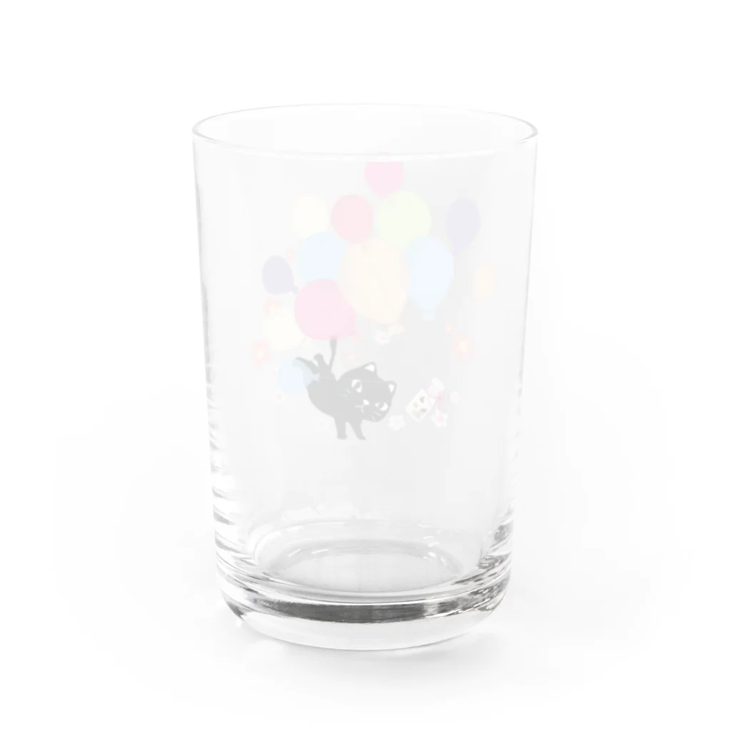 イラスト MONYAAT のくろねこの風船の種*A Water Glass :back