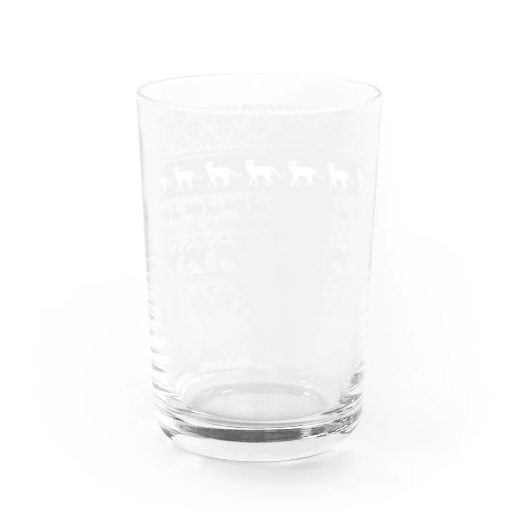 puikkoのノルディック柄　猫2 Water Glass :back