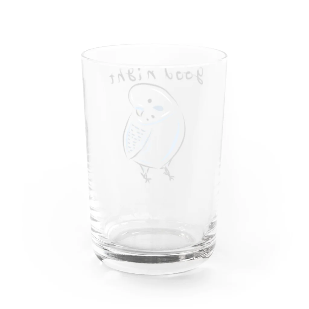 海のサワガニのシンプルセキセイインコ Water Glass :back