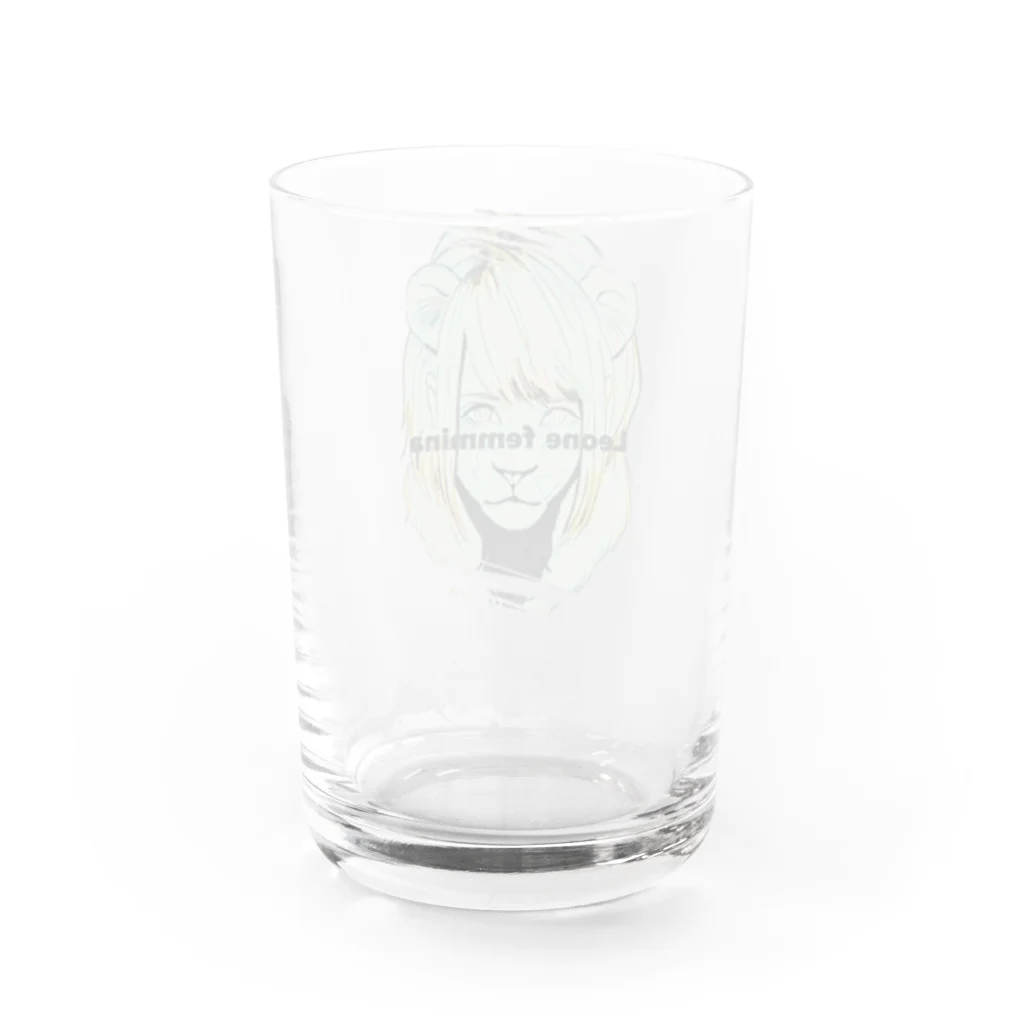 【みるかグッズ②】（SUZURI店）の【Leone femmina】 Water Glass :back