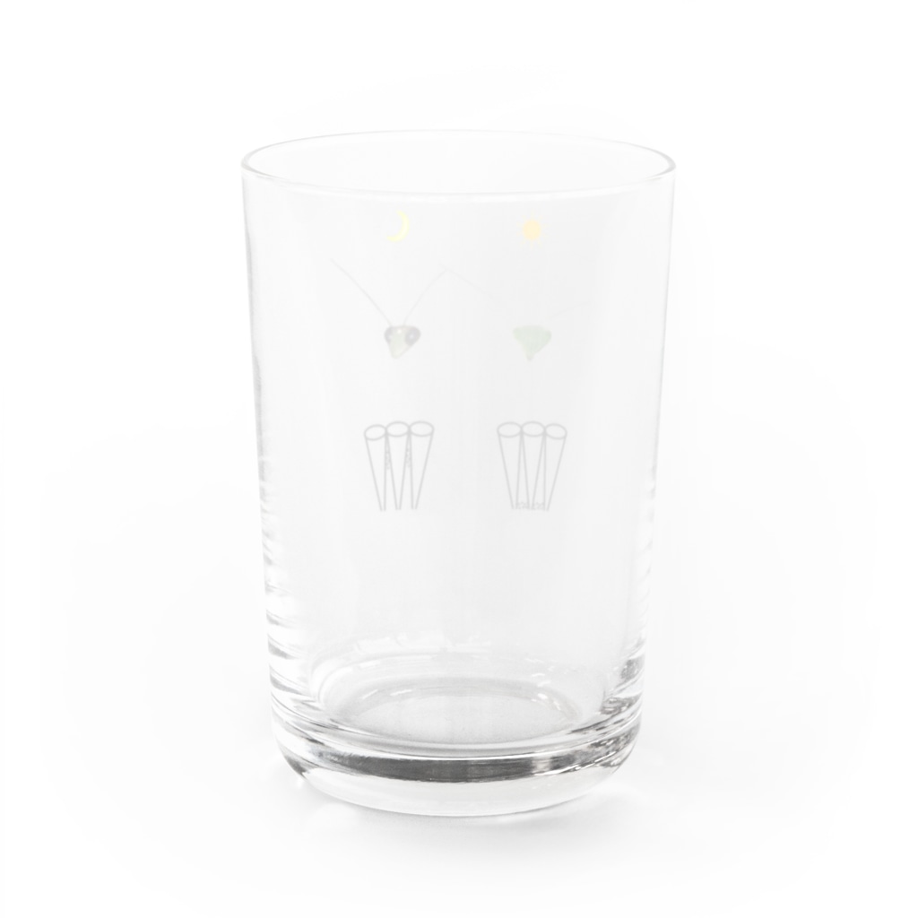 L_arctoaのカマキリの昼と夜の複眼（絵文字、背景透過ver） Water Glass :back