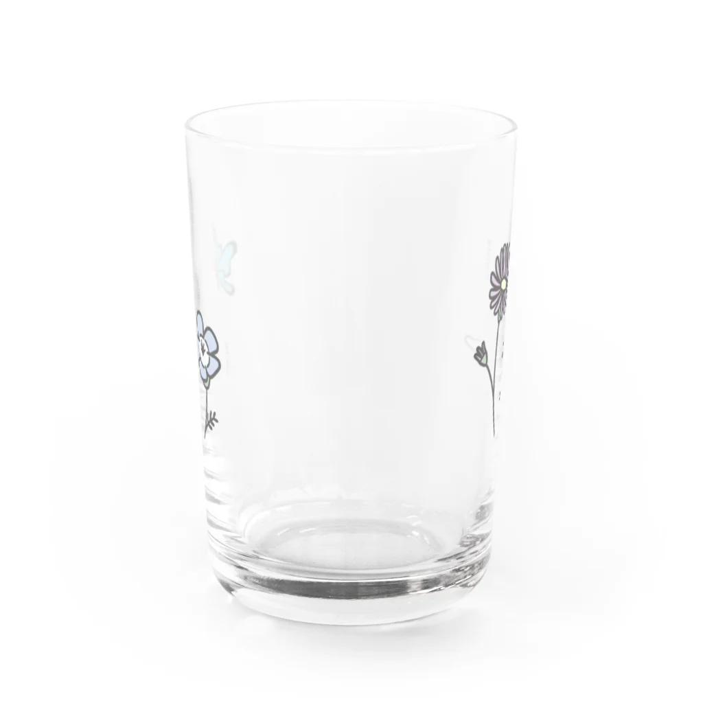 おんまゆずの花柄ツインズ Water Glass :back