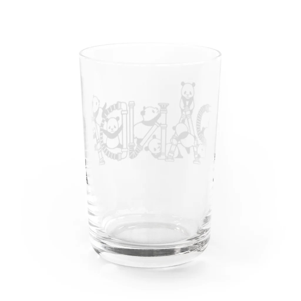 白黒迷彩の配管パンダ Water Glass :back