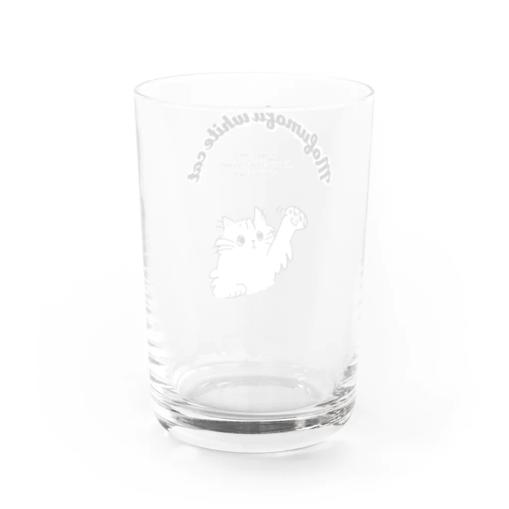 magao-nekoの白いもふもふネコ Water Glass :back