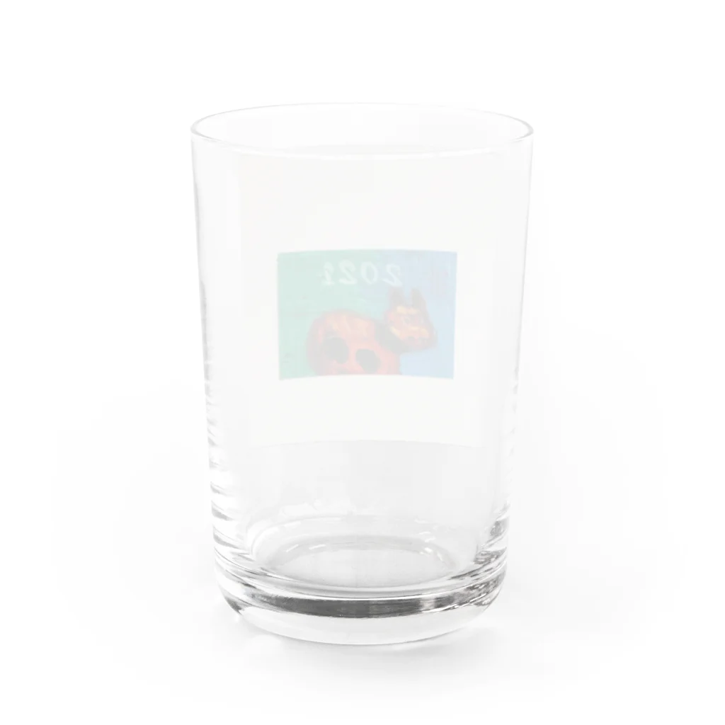 そのだ　めろのクレヨンde赤べこ Water Glass :back