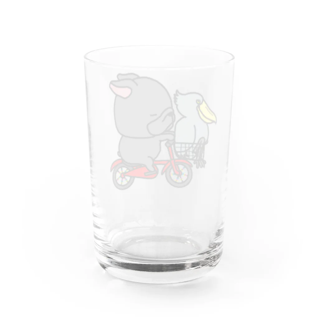 2216studioのチャリンコフレブルちゃん。ブリンドルちゃんとハシビロコウ。 Water Glass :back