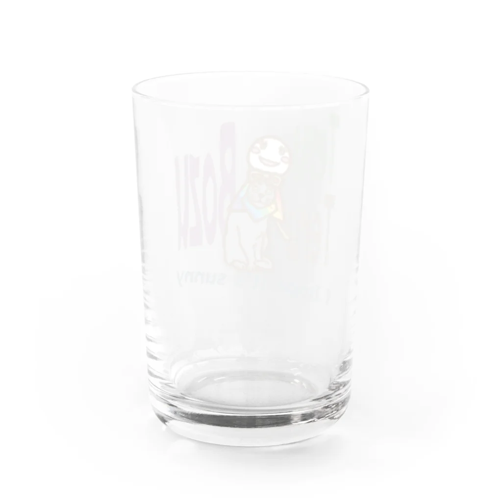 pipippuのてるてる坊主猫ロゴ Water Glass :back