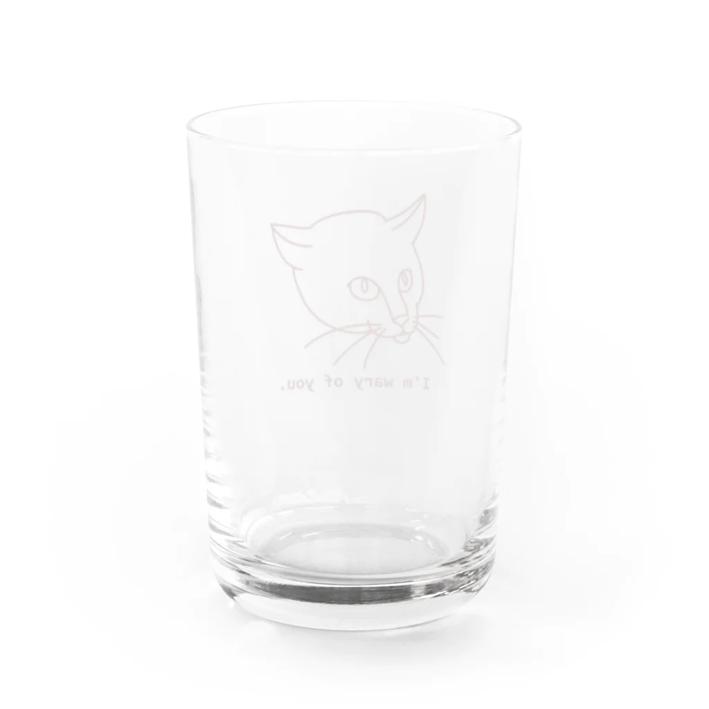 CHOTTOPOINTの警戒中の猫 Water Glass :back