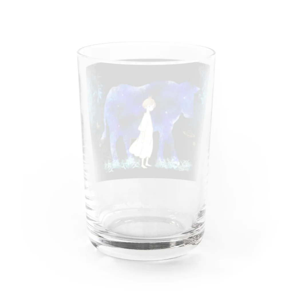 Cor Leonis SUZURI storeの夜空の牛 Water Glass :back