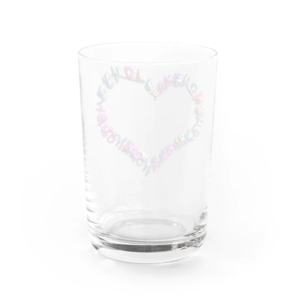 LalaHangeulのカラフルなサランヘヨでハートを描きました Water Glass :back