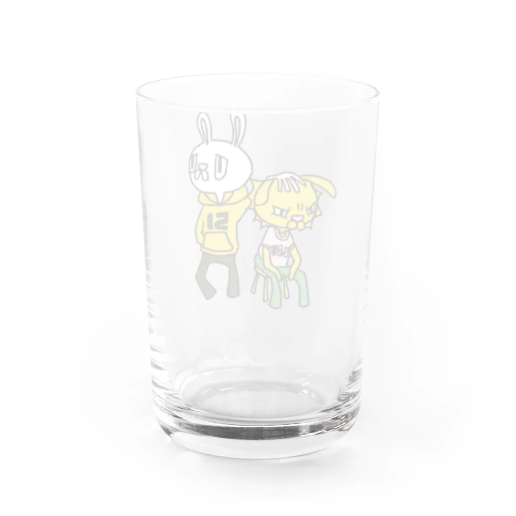 しらたまきなこのお店のウサ吉よしよし Water Glass :back