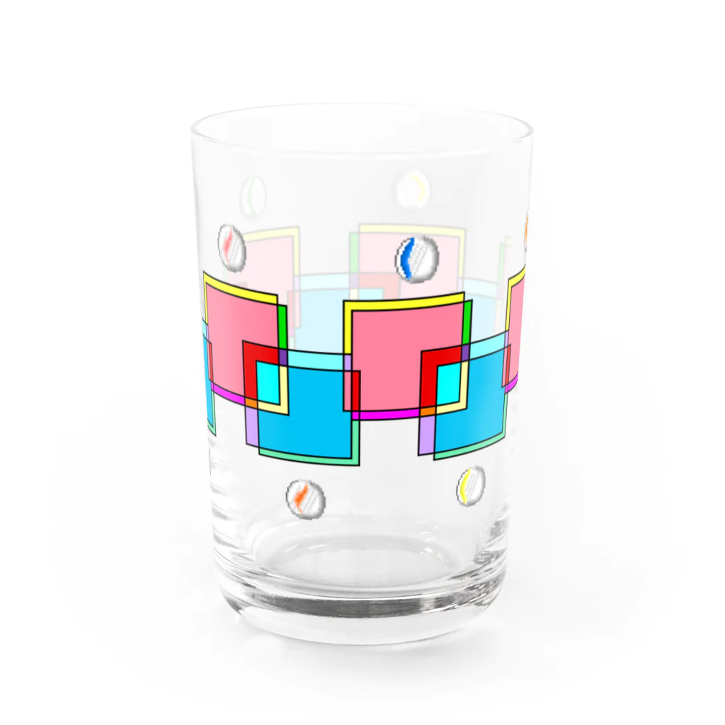 うえきばちのおはじきと透け模様 Water Glass :back