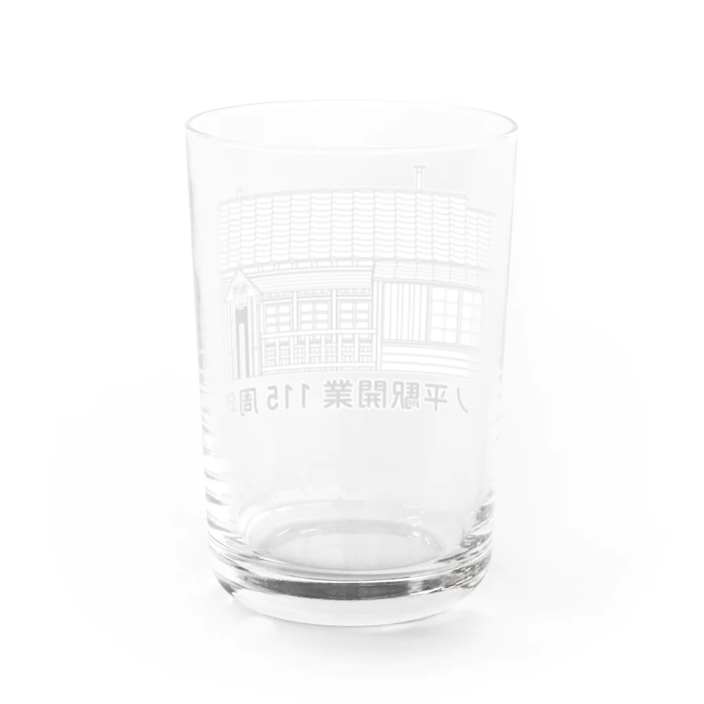 新商品PTオリジナルショップの熊ノ平駅駅舎（モノクロ） Water Glass :back