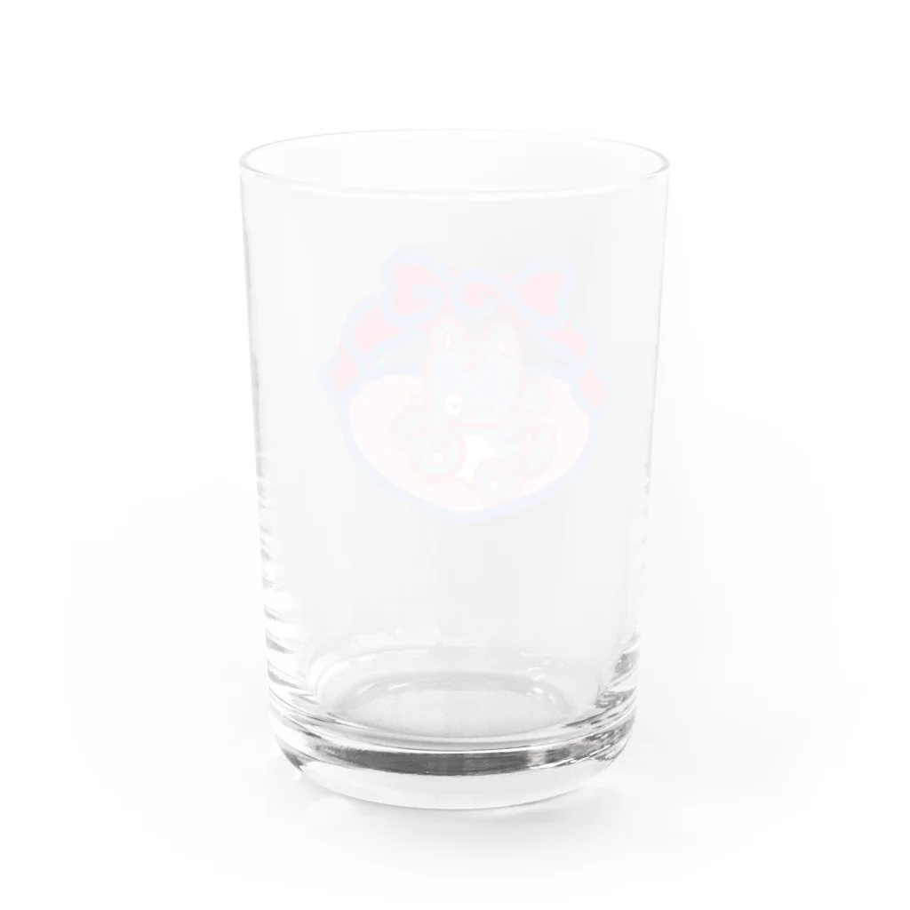 米沢にゅ〜たうんのビビりねこ Water Glass :back