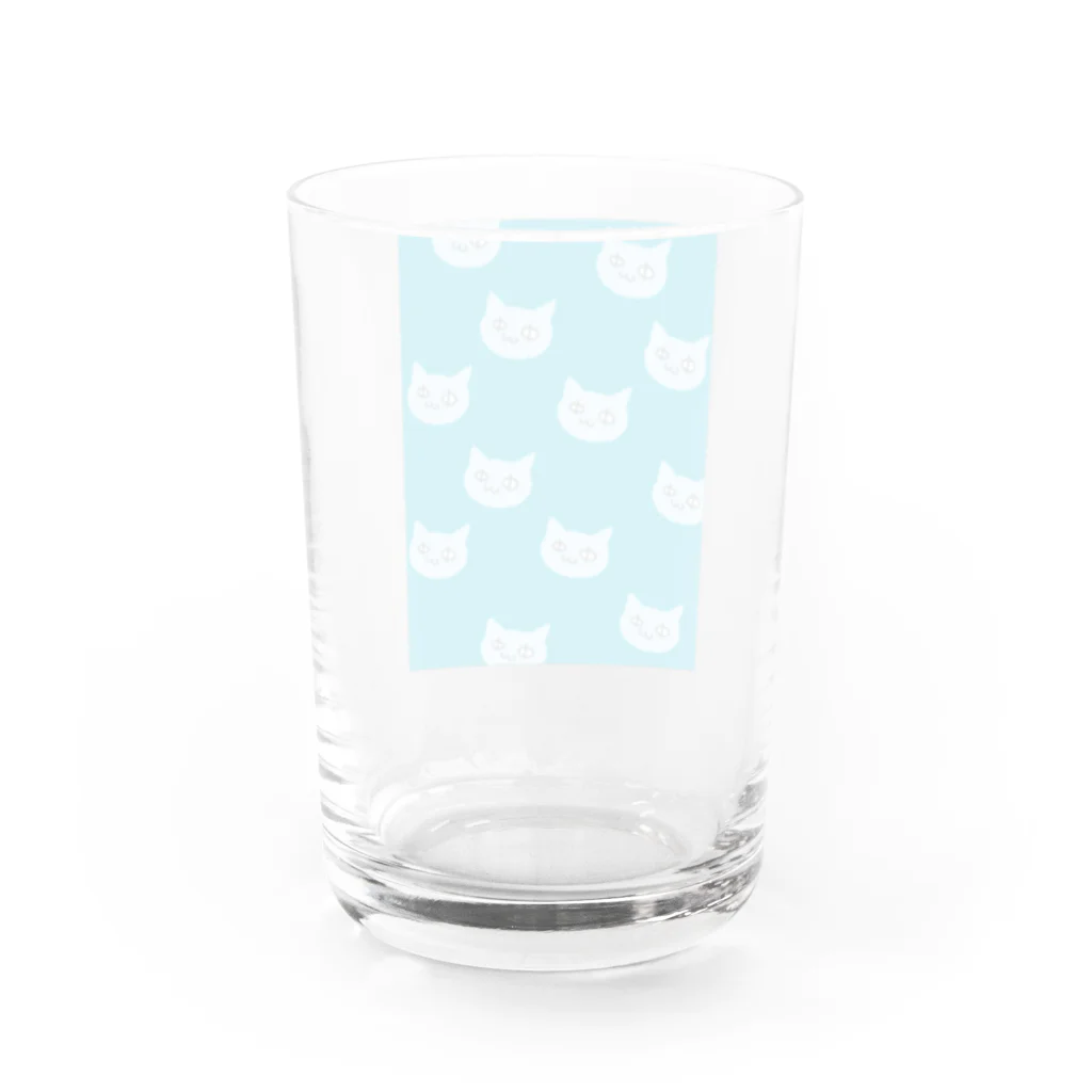 にな子Φいひひひひって笑う人のねこいっぱい緑 Water Glass :back