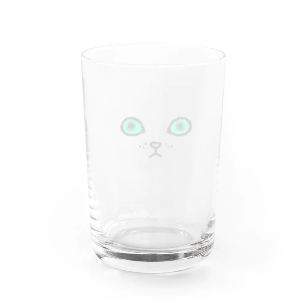 まつだあゆのすずりのねこグラス・みどり Water Glass :back