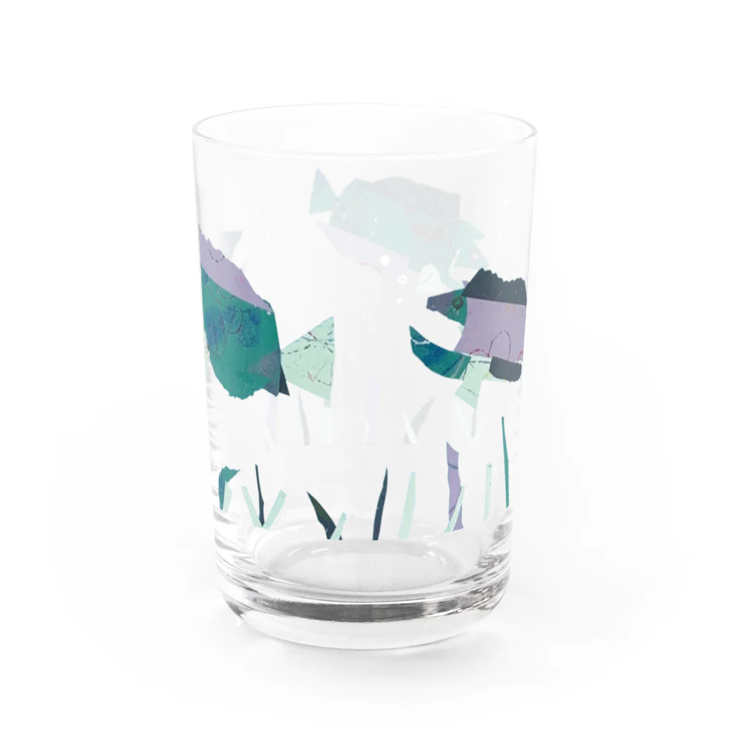 ヤエシノオミセ の長男画伯　【さかな】 Water Glass :back