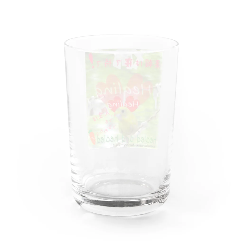 にんにく小豆製作場  のとりさんの神だのみ（tori-2) Water Glass :back