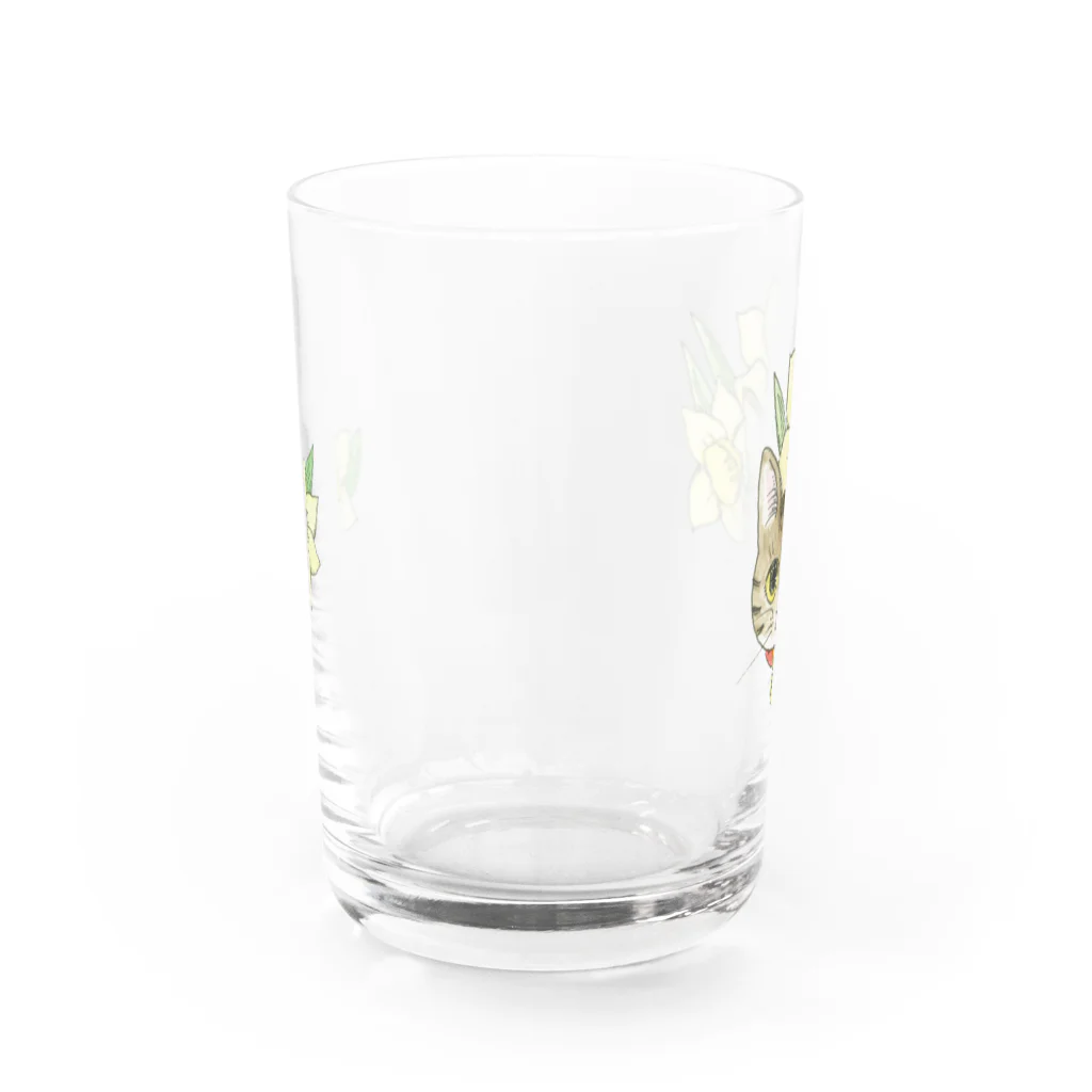 ブリキ屋の猫とスイセン2 Water Glass :back