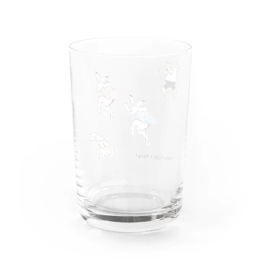 バレエシルエット ballet*pointe_pon*の鳥獣戯画×バレエ【プレバレエ】 Water Glass :back