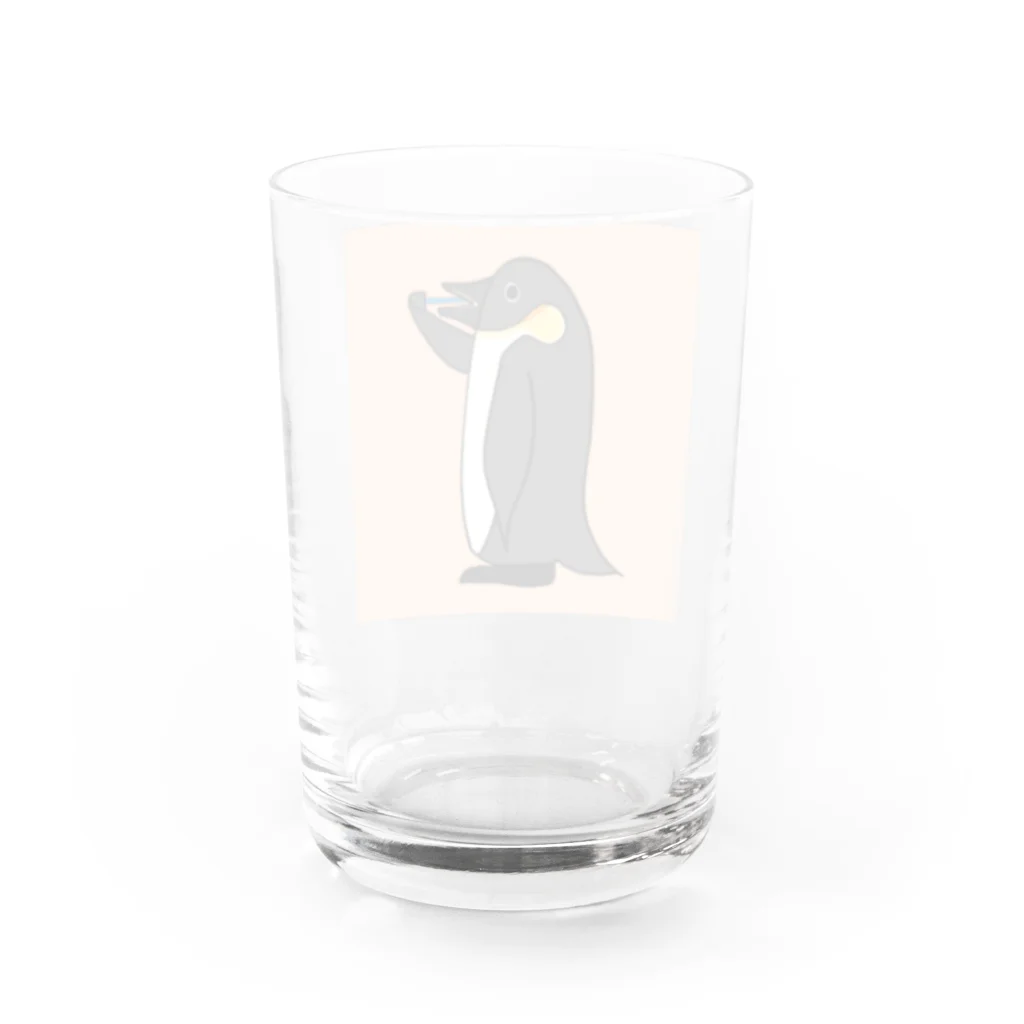 モユズの歯磨きペンギン　コップ　ピンク Water Glass :back