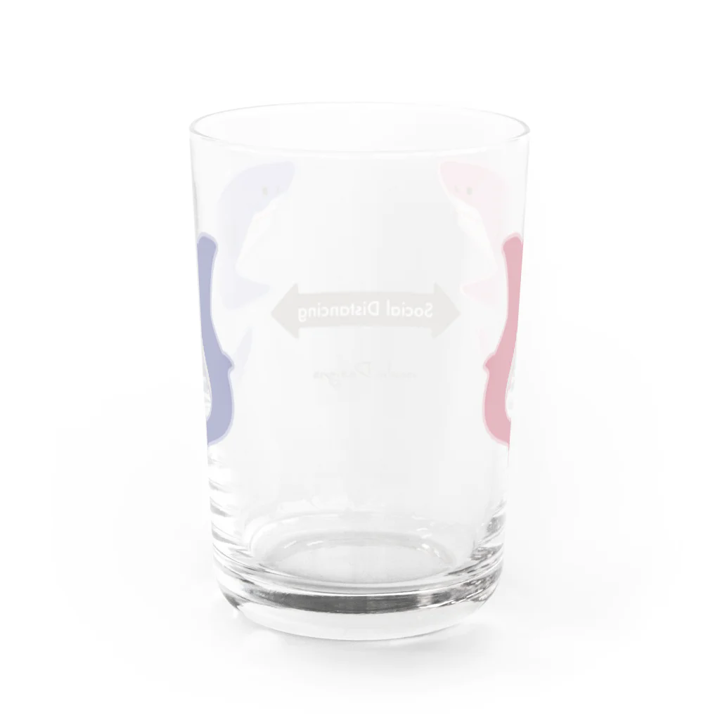 さかたようこ / サメ画家のサメさんたちの #ソーシャルディスタンス | ほわほわcolor Water Glass :back