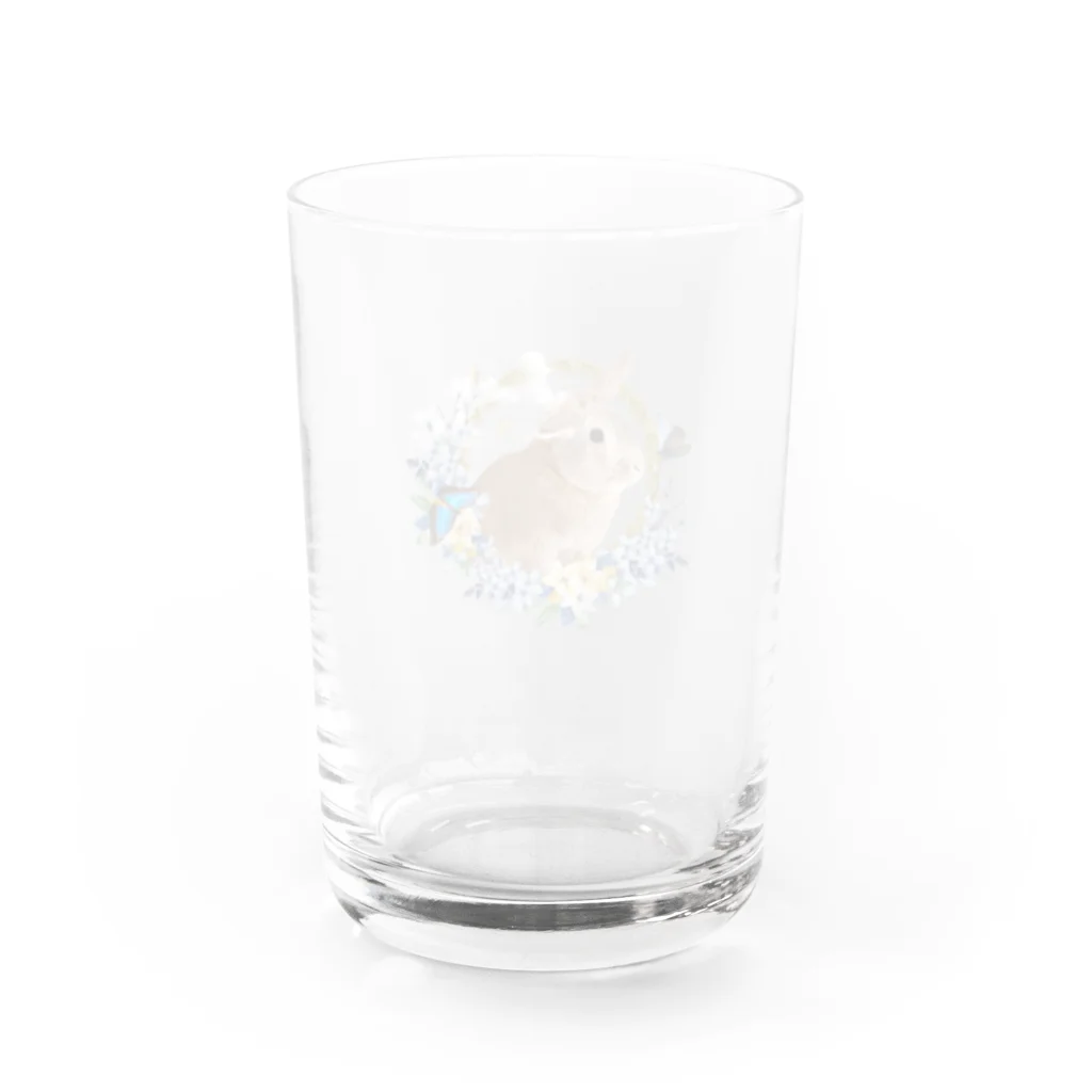 wonder land sweetのキナコくん春のお散歩 Water Glass :back