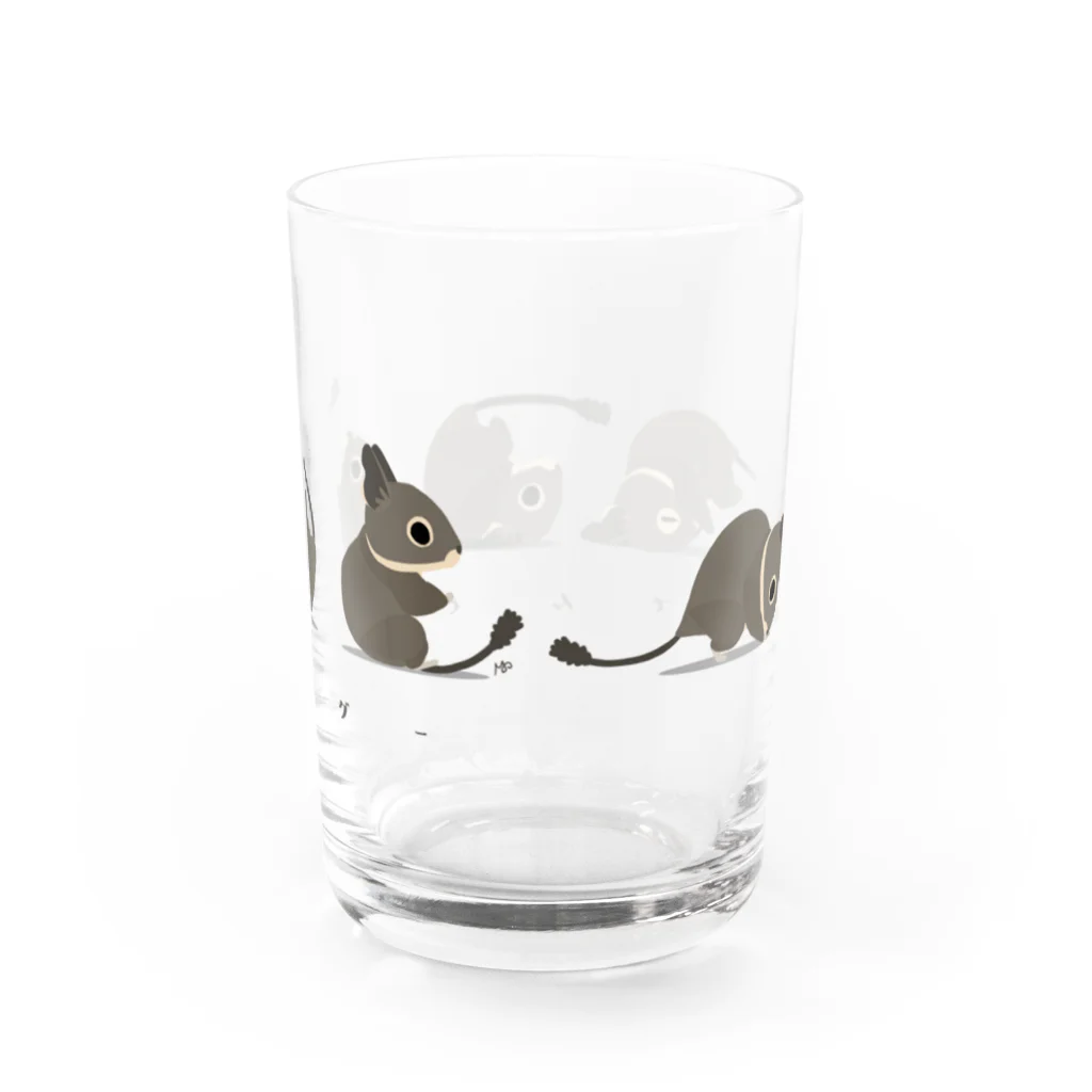 ねずりすSHOPのでんぐりデグー Water Glass :back