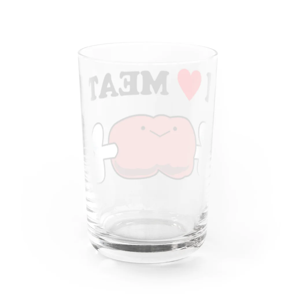 ゴロニャーのダサT屋さんのアイラブミート #肉の日 Water Glass :back