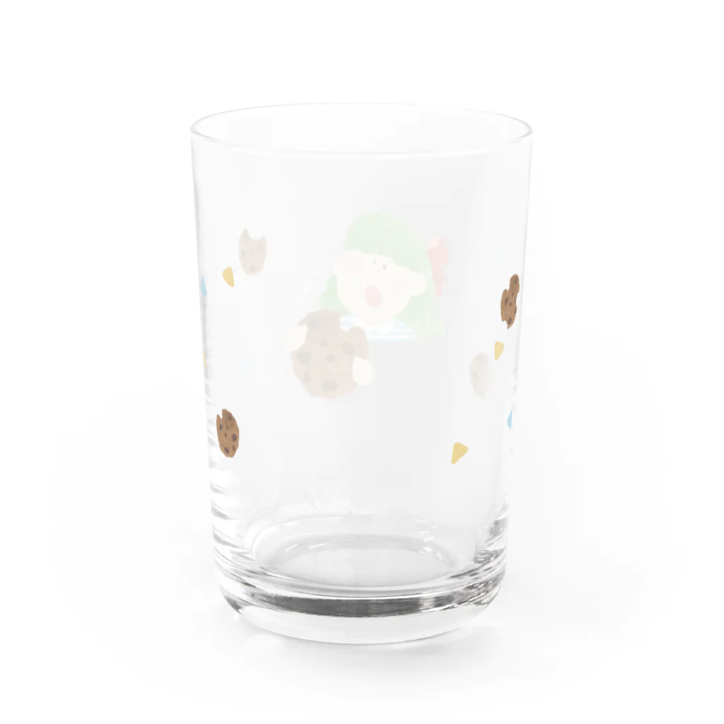 akitonの３時のおやつはクッキー Water Glass :back