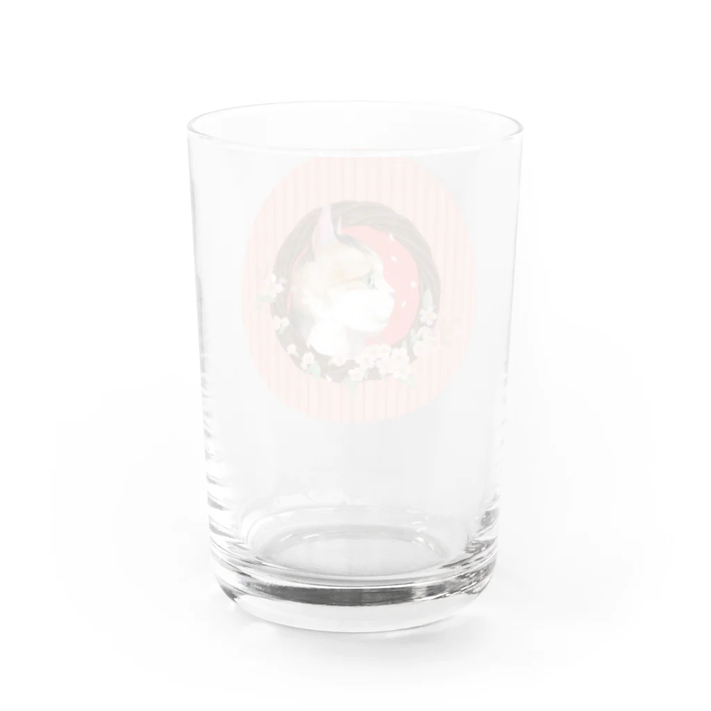 野田　尚花の桜と三毛猫  Water Glass :back