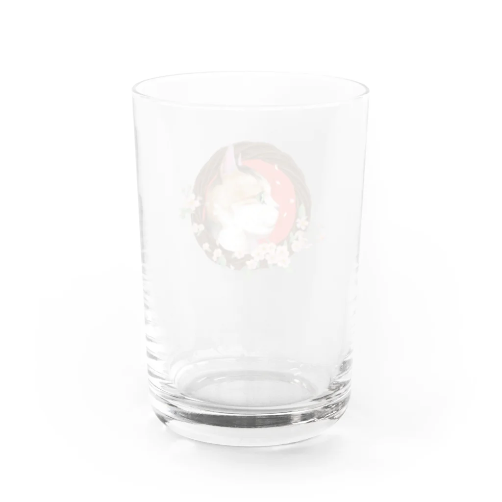 野田　尚花の桜と三毛猫  Water Glass :back