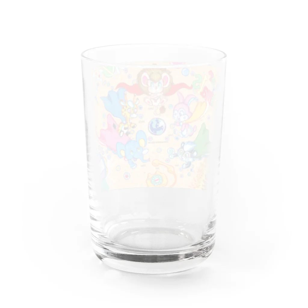 枯れ木ゼリコのスーパーアニマルズ『スーパーアニマルズ集合！！』 Water Glass :back