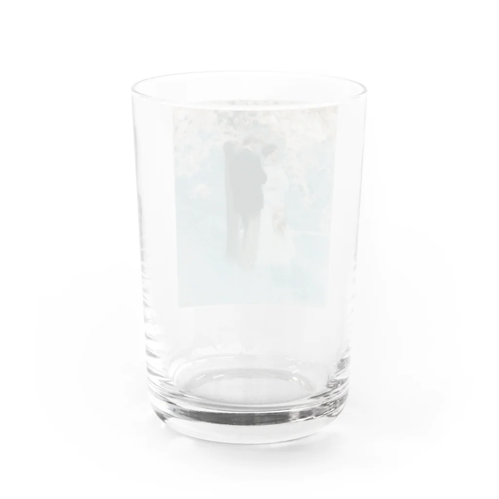 世界の絵画アートグッズのハワード・パイル 《春・桜の木の下で》 Water Glass :back