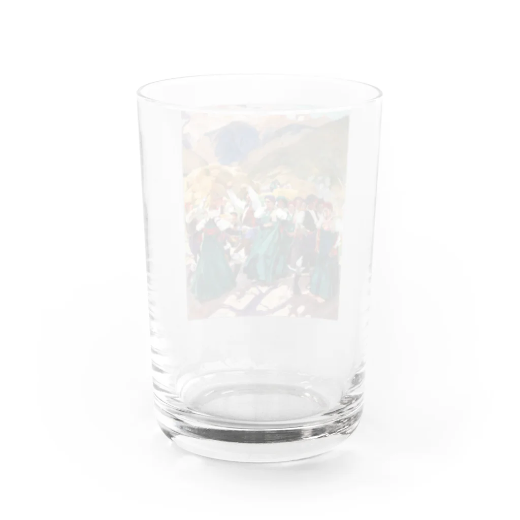 世界の絵画アートグッズのホアキン・ソローリャ 《アラゴンのホタ》 Water Glass :back