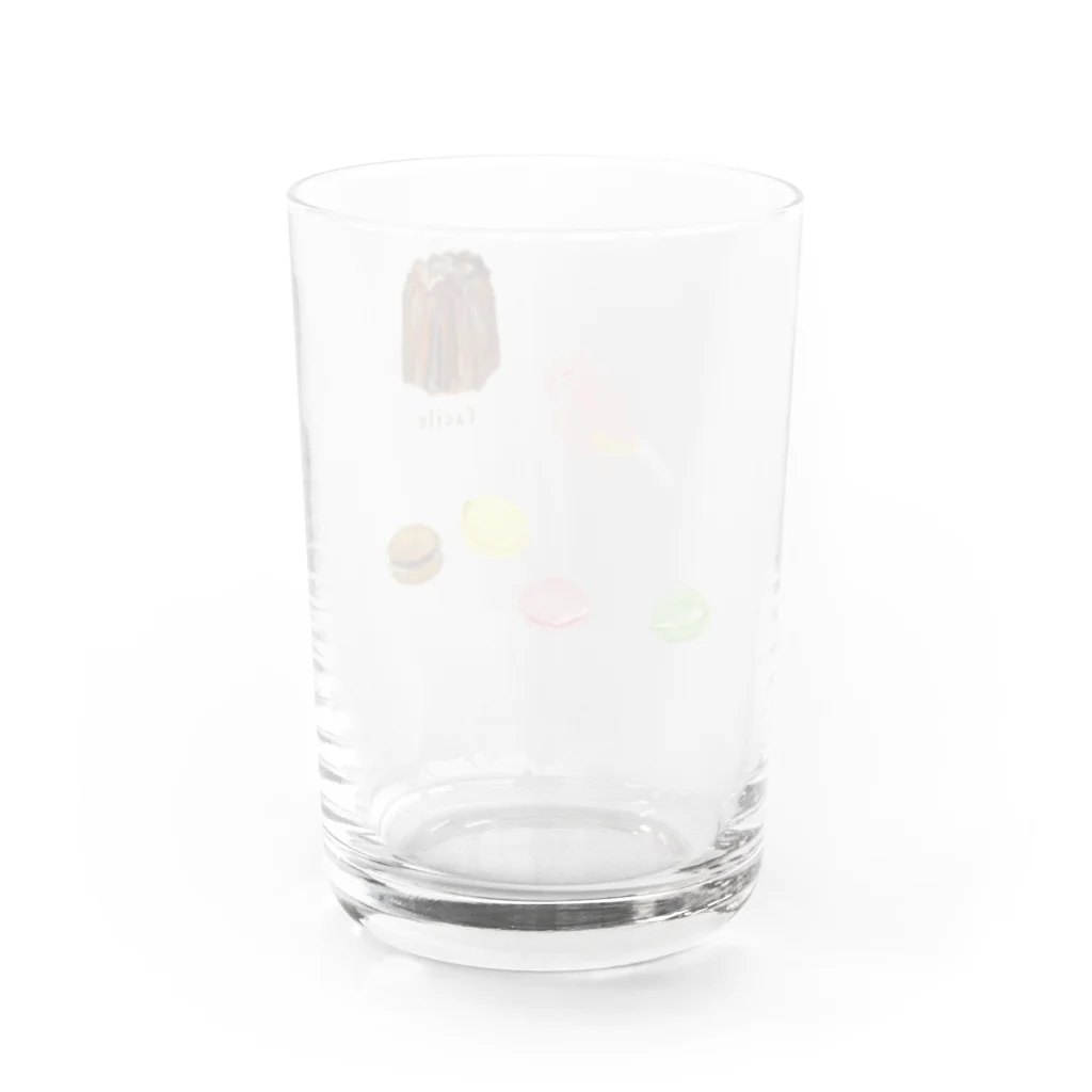文鳥うさぎ猫とりTシャツスマホケース-facileのおいしそう（アキクサインコ） Water Glass :back