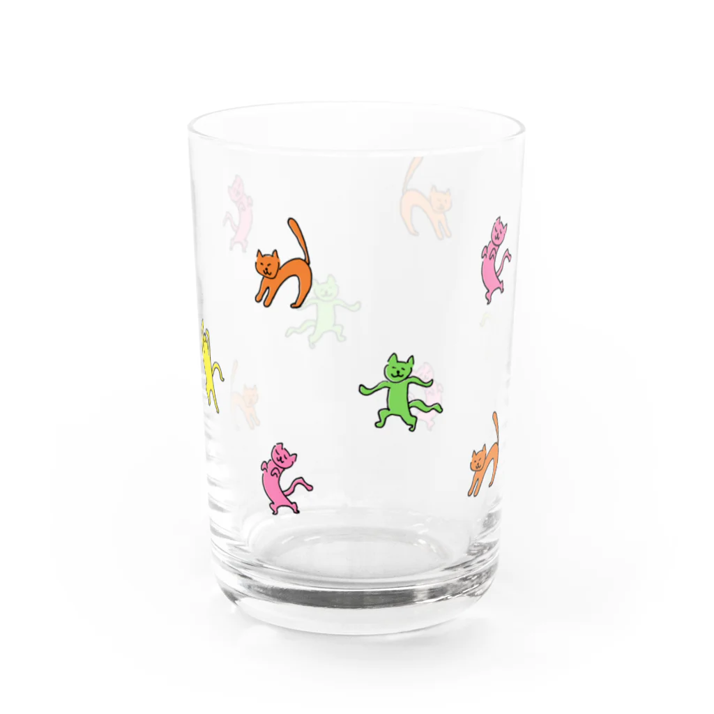 Misato Ugai illustration shopのOdoru Neko Water Glass :back