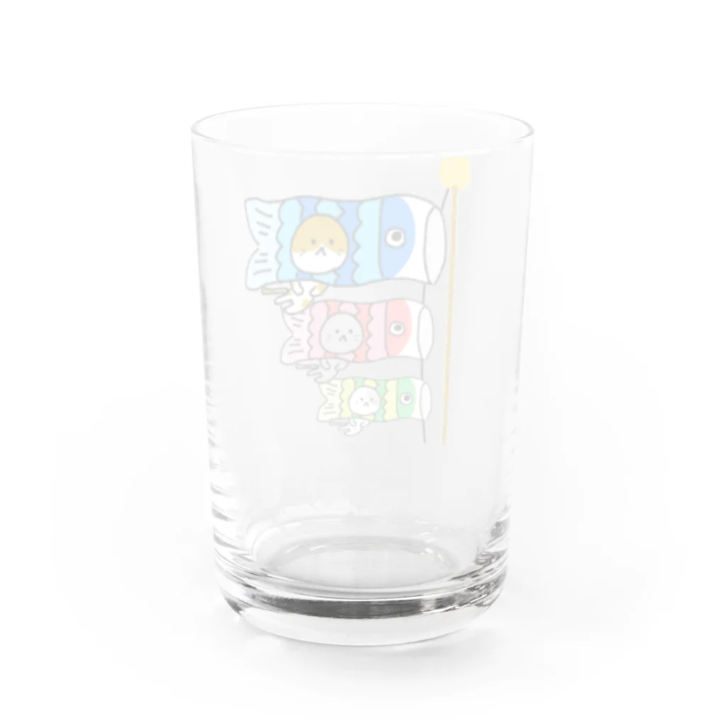 むみのこどもの日 鯉のぼりな猫たち Water Glass :back