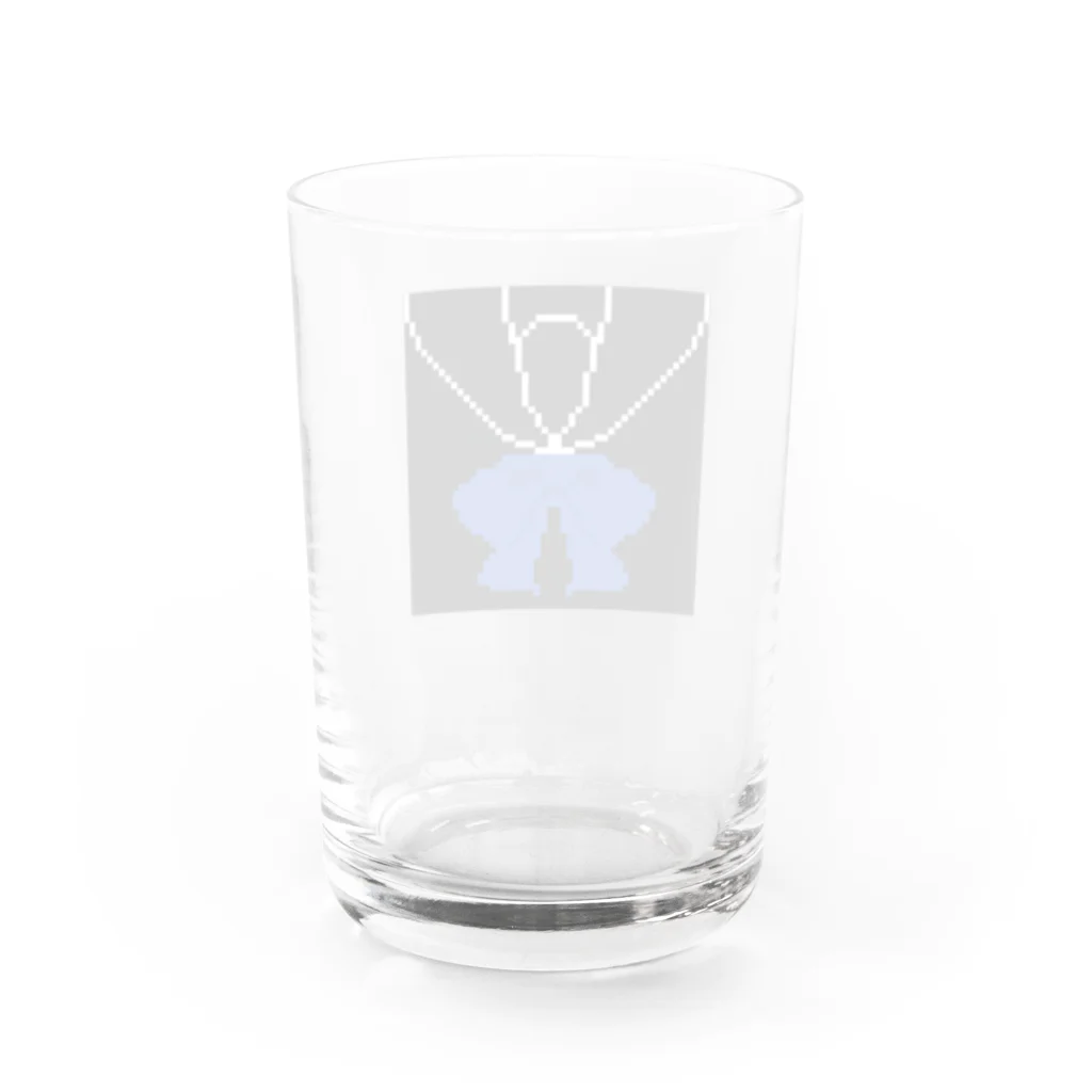 ゆるゆるイラスト🦋のドット絵セーラー服(黒青) Water Glass :back