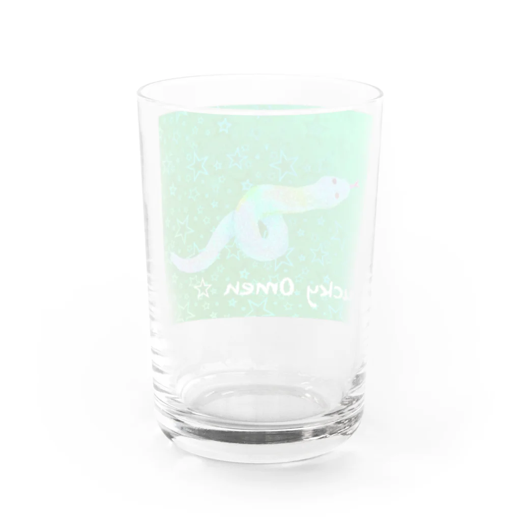 broccoli3の白蛇　🌟　lucky omen Water Glass :back