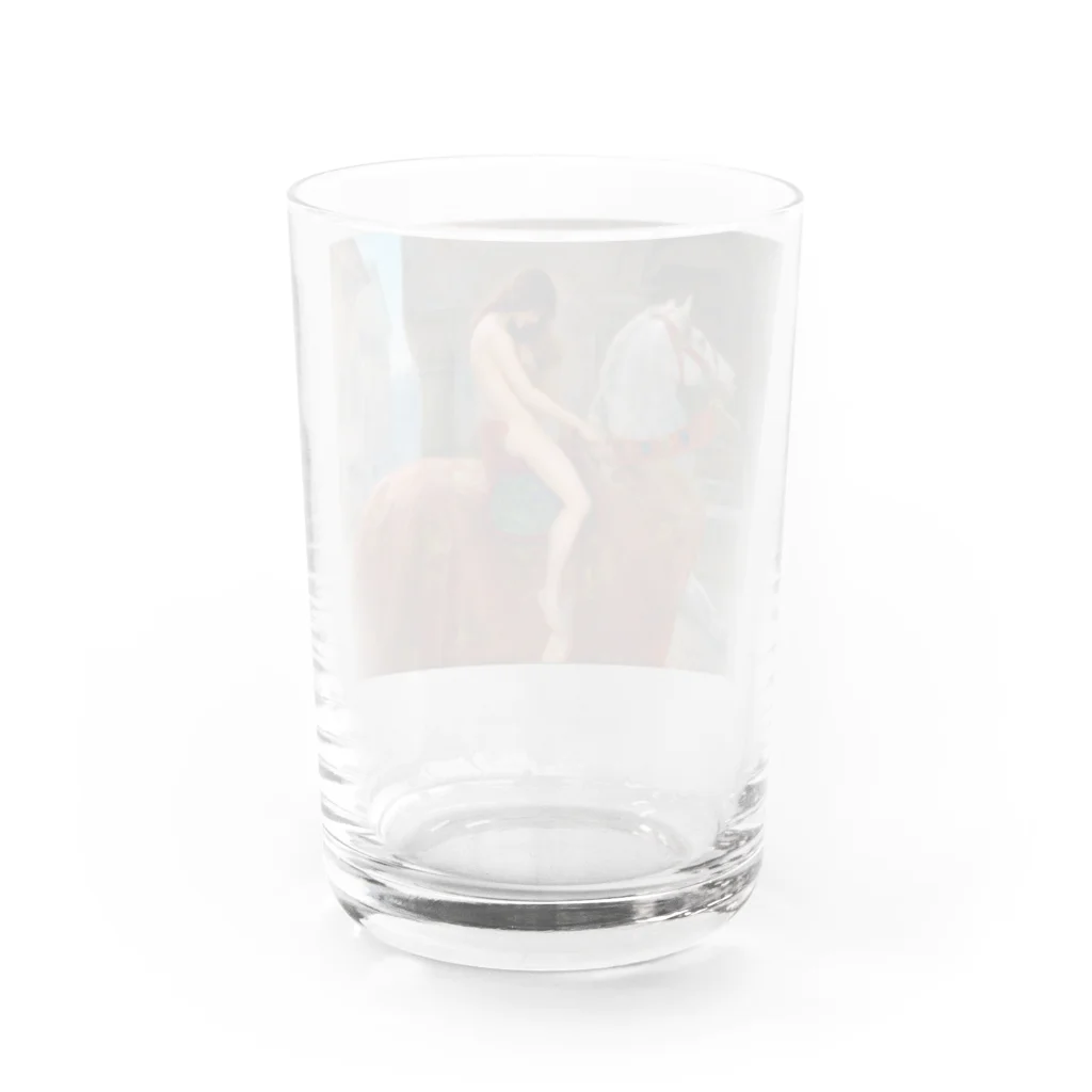 世界の絵画アートグッズのジョン・コリア 《ゴダイヴァ夫人》 Water Glass :back