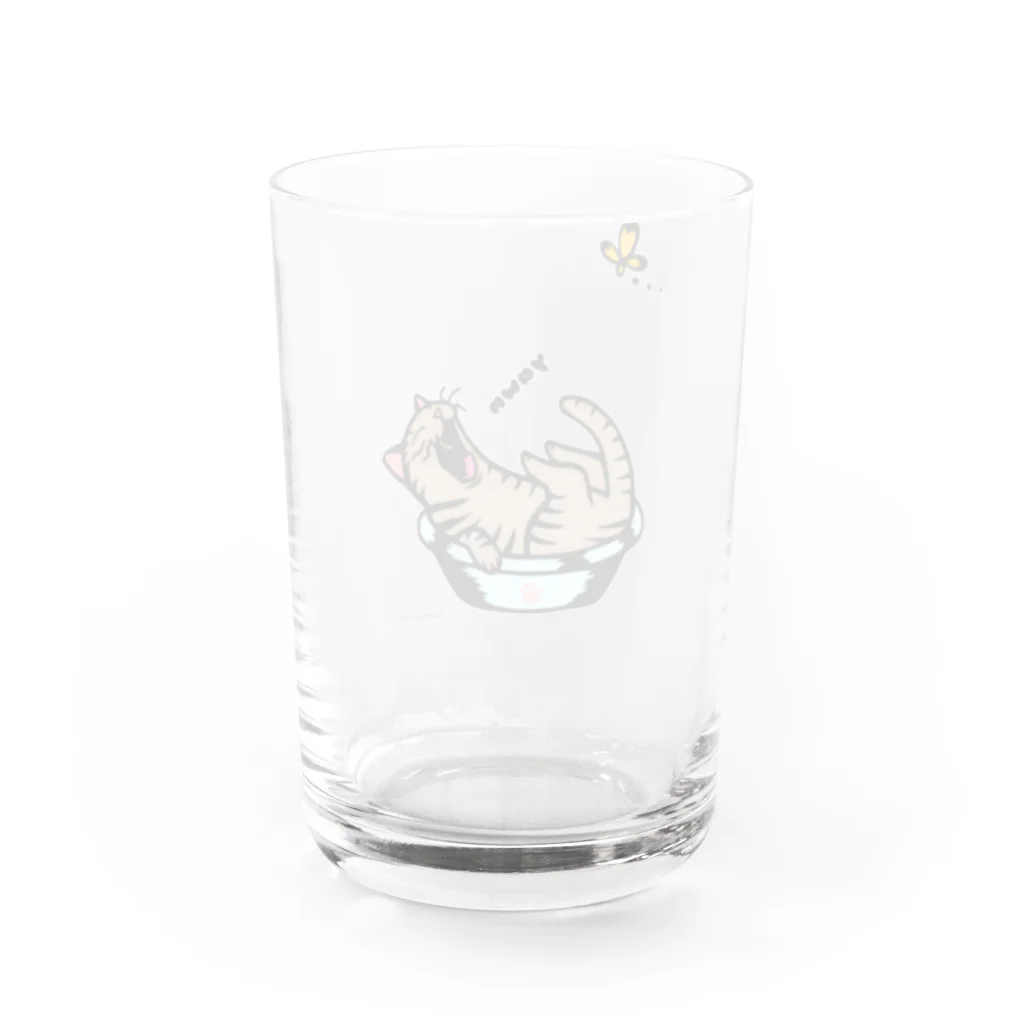 まつり猫ショップのあくび猫さん Water Glass :back