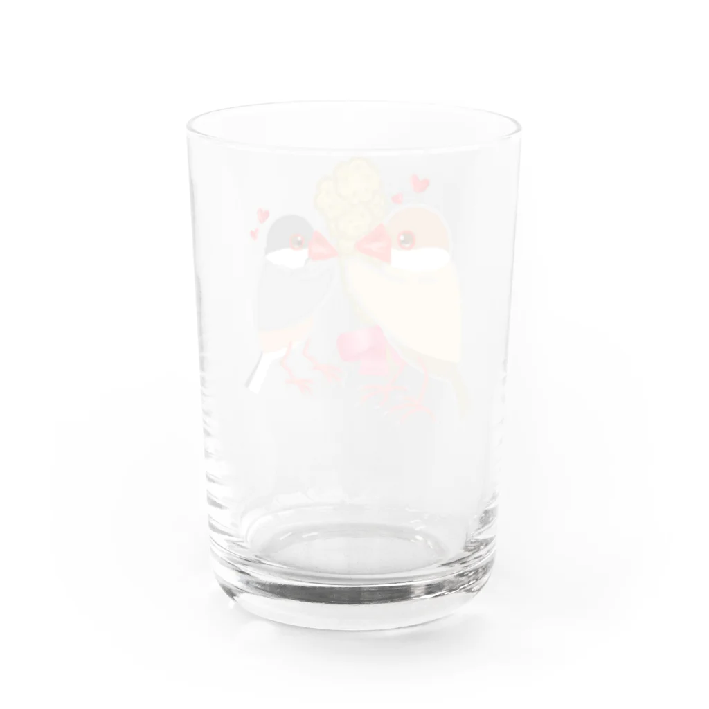 Lily bird（リリーバード）の粟穂をプレゼント シルバー&シナモン文鳥 Water Glass :back