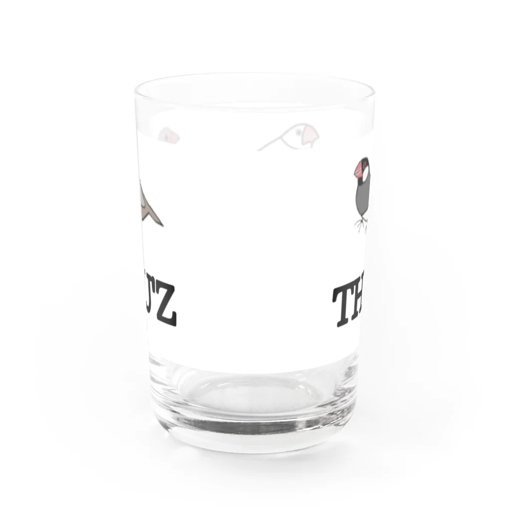 イラスト世界側のcoha_lunこはるんのザ・ブンチョウズ(Newロゴ入り) Water Glass :back