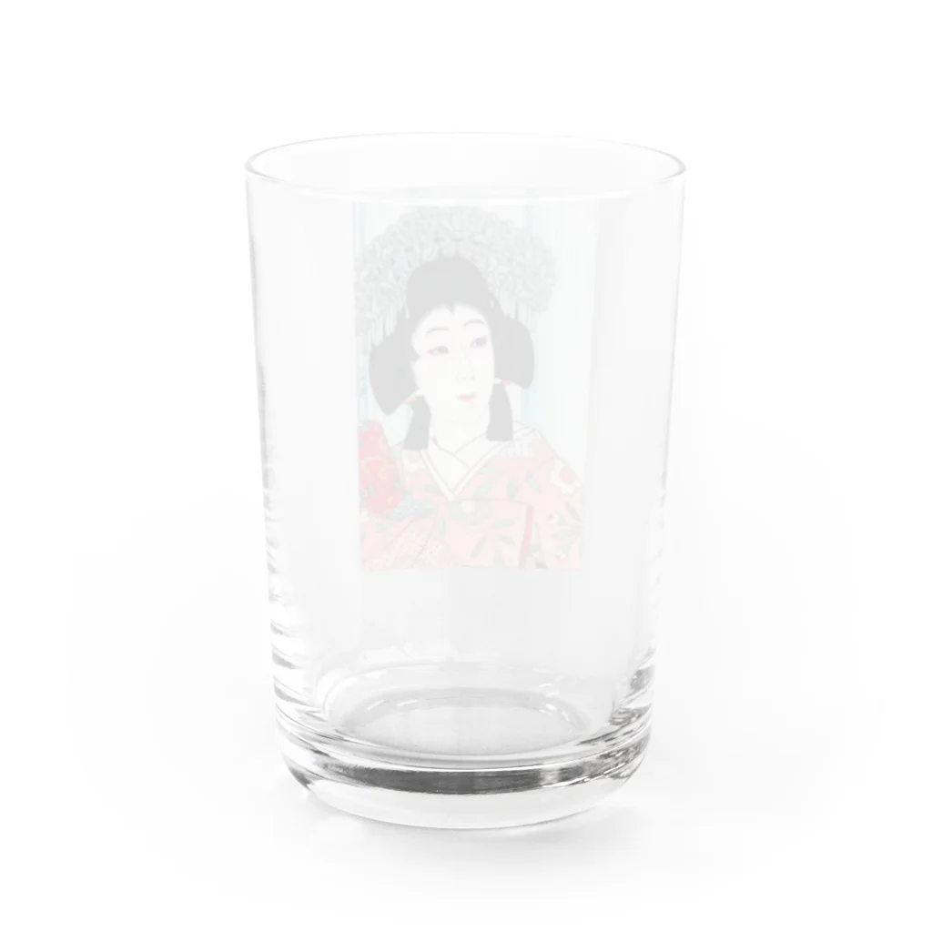 世界の絵画アートグッズの川瀬巴水《中村芝翫 雪姫》  Water Glass :back