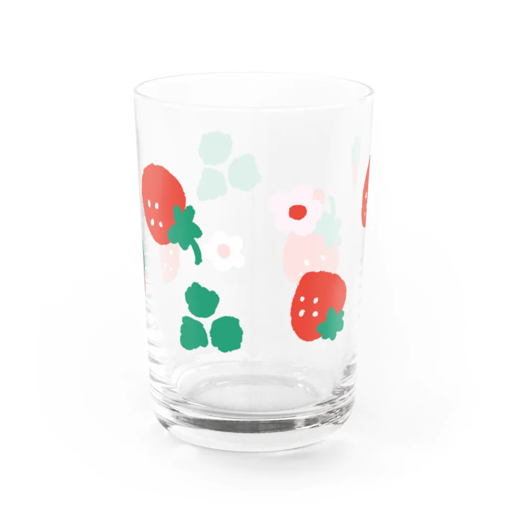 nicottoにこりのいちごのコップ Water Glass :back