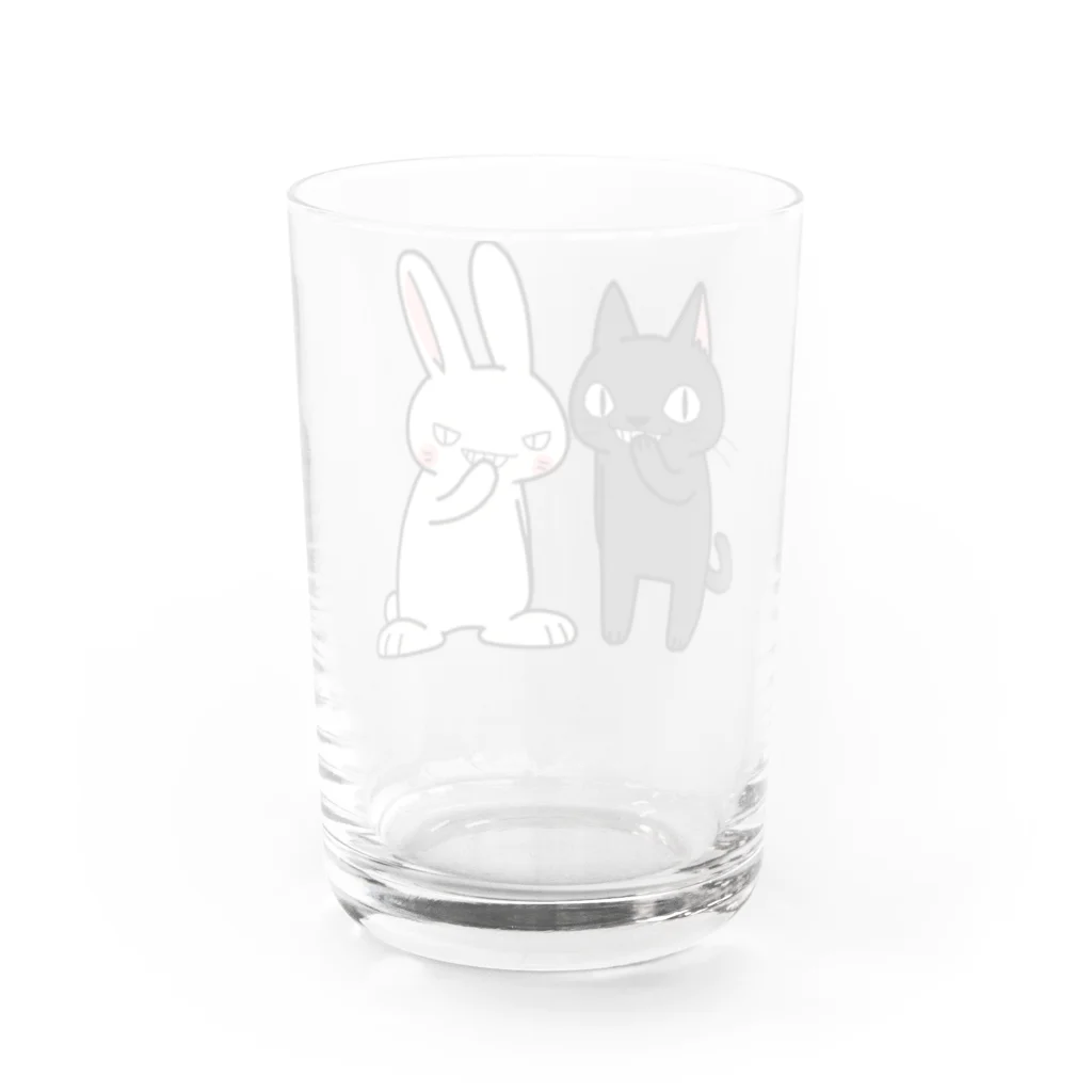 シシシFRIENDSのシシシうさぎ&シシシくろねこ Water Glass :back