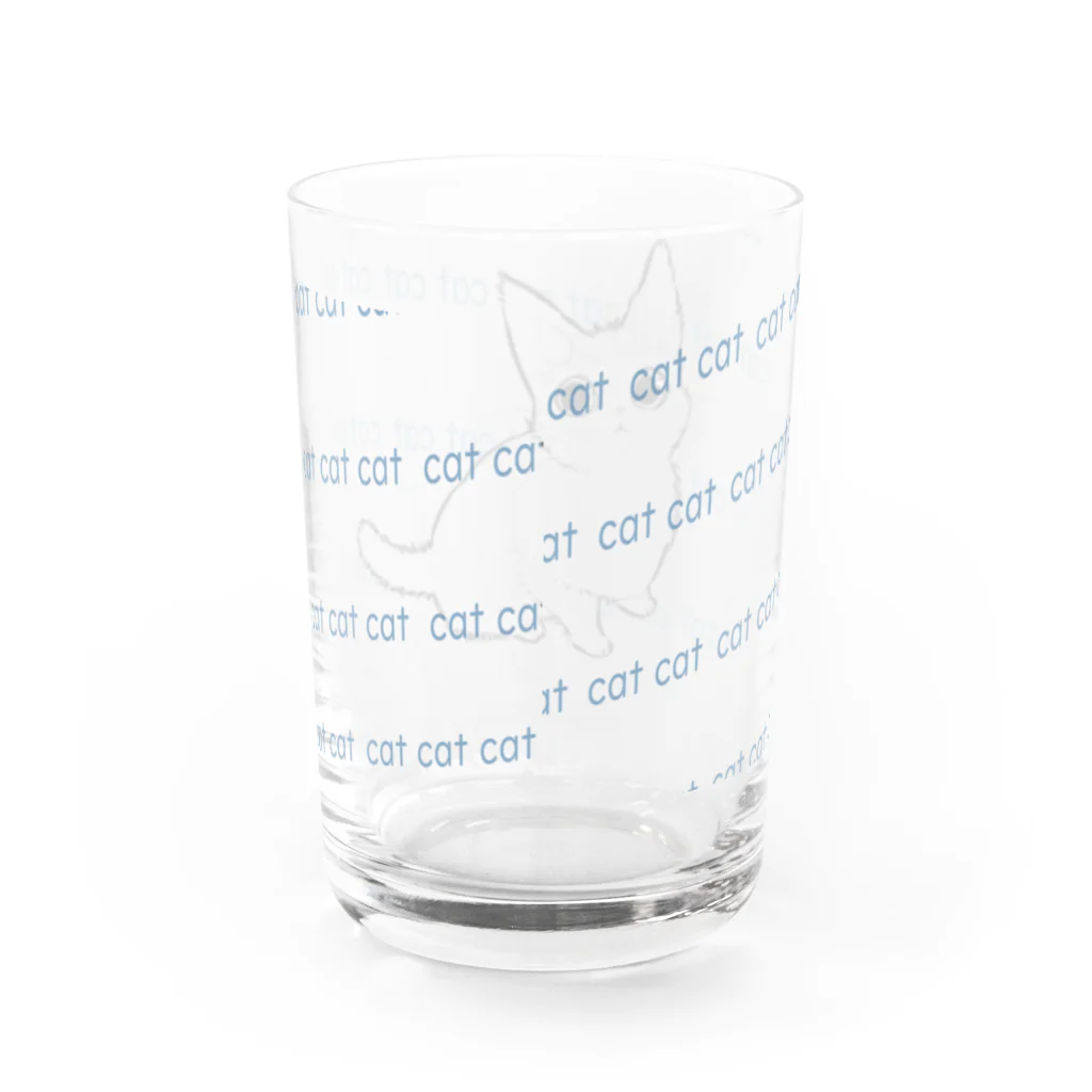 とらねこ横丁の猫のしろしろコップ Water Glass :back