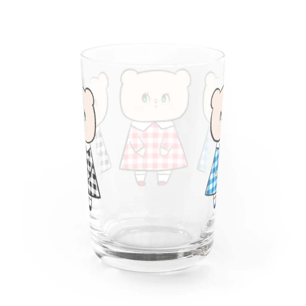 ぴんころのギンガムチェッくま Water Glass :back